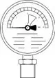 Manometer von IMI Hydronic Engineering mit Skala von 0 bis 4 bar. Zeiger zeigt aktuellen Druckwert an. Unter dem Ziffernblatt sind Einstelllinien sichtbar.
